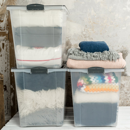 Stacking box with rollers DIN A3, 70 l COMPACT ECO