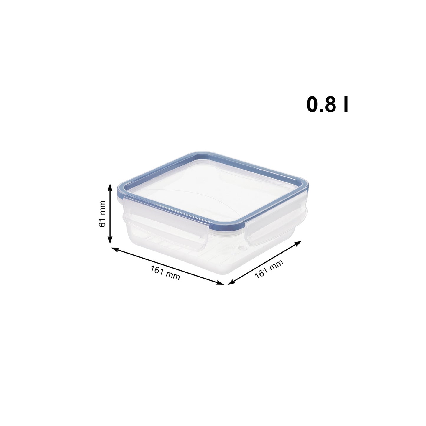 Kwadratowy pojemnik 0,8 L CLIC & LOCK