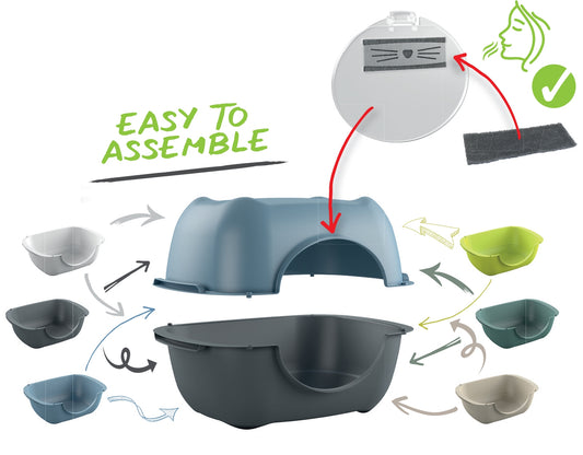 Duża zamknięta kuweta dla kota z drzwiami Rotho BELLA