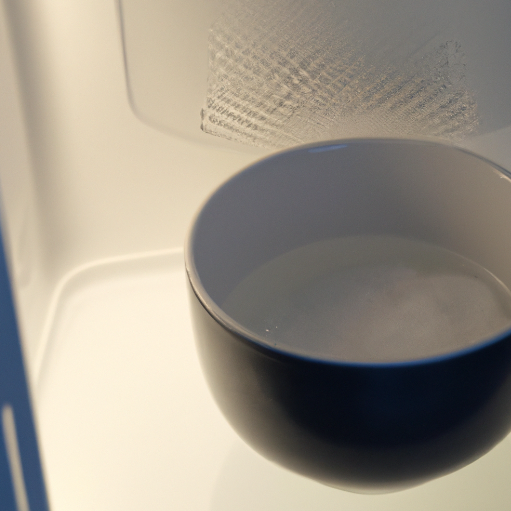 Jak rozmrozić lodówkę - miska z gorącą wodą