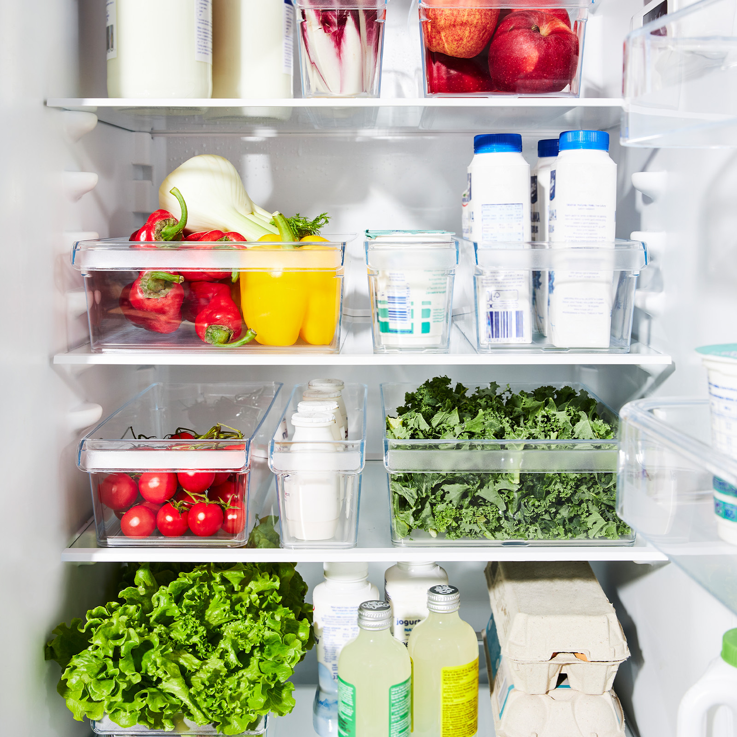 posprzątana lodówka i praktyczne organizery do lodówki
