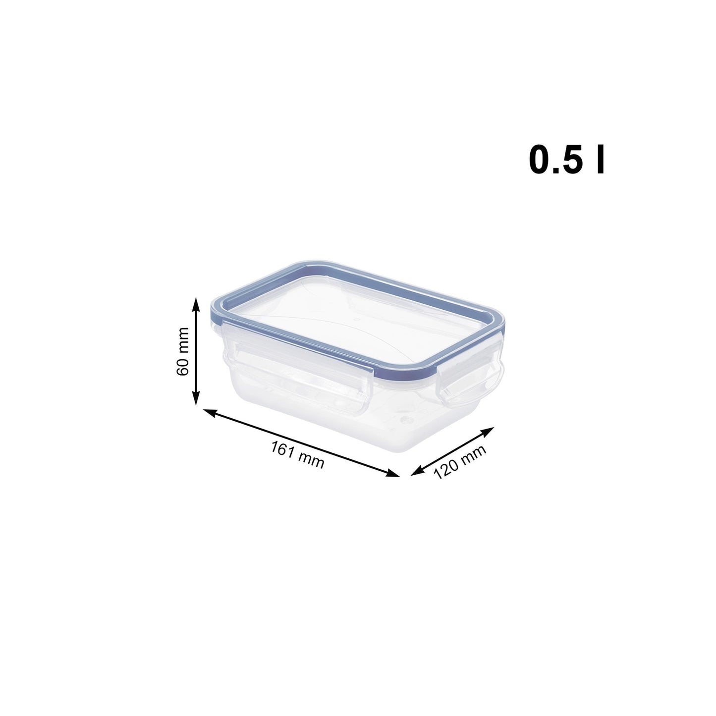 Pojemnik na żywność do lodówki Lunch box CLIC & LOCK 0.5L