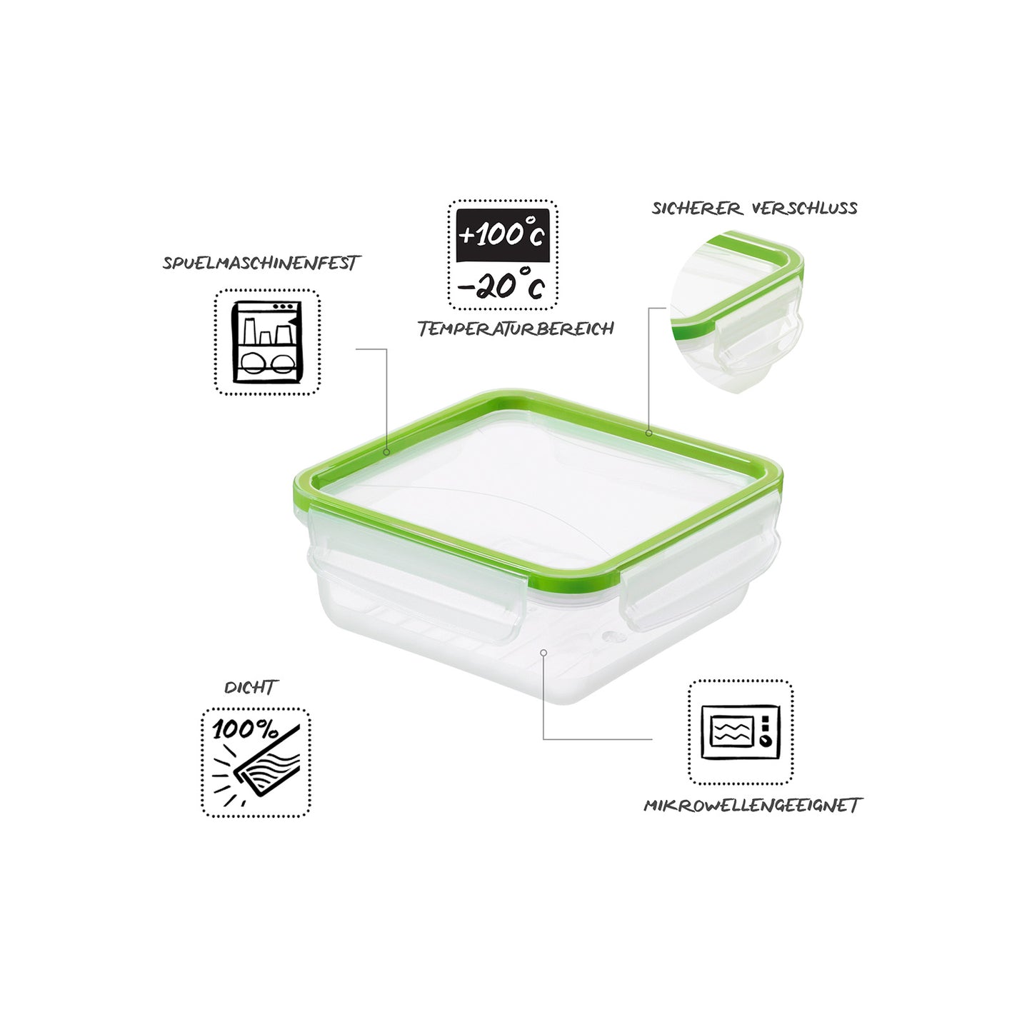 Pojemnik na żywność do lodówki Lunch box CLIC & LOCK 0.8L