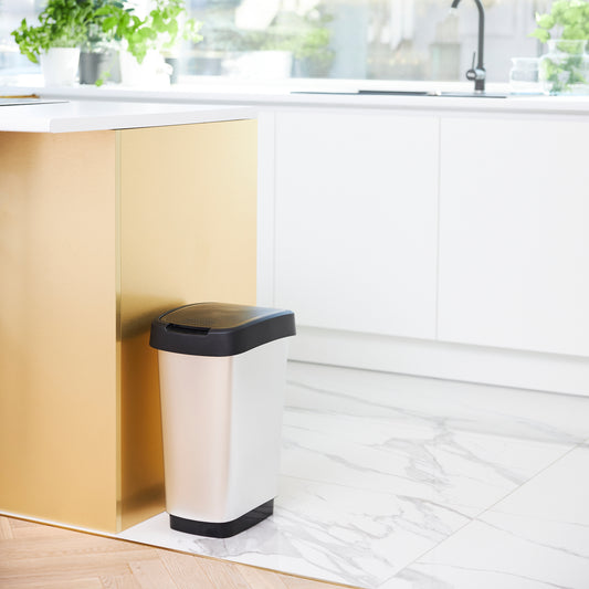 Kosz na śmieci 25 L TWIST srebrny metalizowany