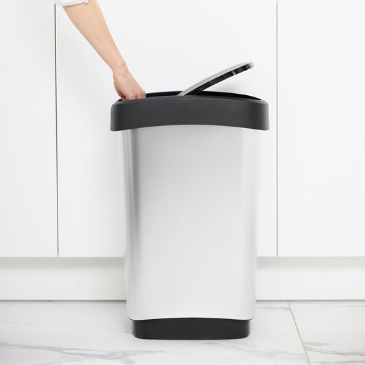 Kosz na śmieci 50 L TWIST srebrny metalizowany