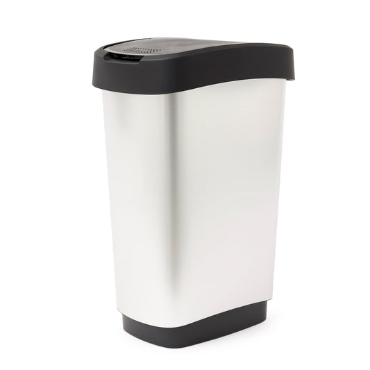 Kosz na śmieci 50 L TWIST srebrny metalizowany