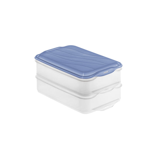 Pojemnik na żywność dwuczęściowy Rotho Rondo 2 x 1,35L niebieski