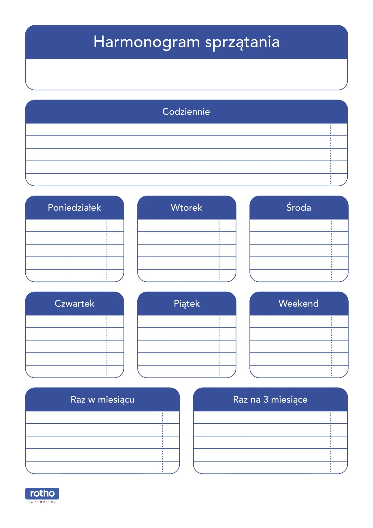 plan sprzątania pomoże podczas wiosennych porządków